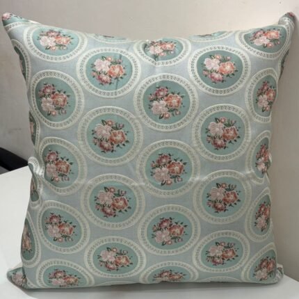 Classic European Aqua Blue Medallion Cushion Cover