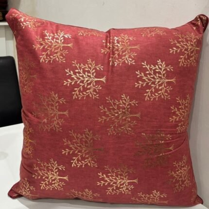 Rustic Leaf Motif Cushion Cover – Warm Earthy Elegance