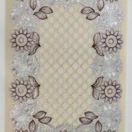 Premium Embossed PVC Table Mat with Floral Border Design