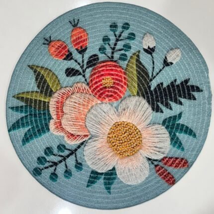 ARTISANAL EMBROIDERED BOTANICAL BRAIDED PLACEMAT