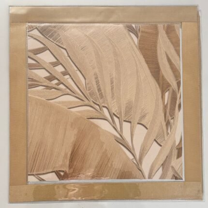 Golden Leaf Frame Table Mat – Wipe-Clean Luxury for Refined Dining