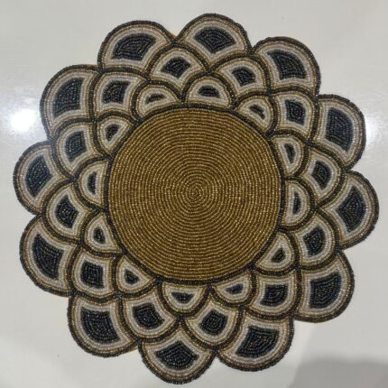 ROYAL AURELIA HAND-BEADED FLORAL TABLE MAT