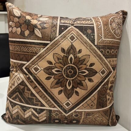 Ethnic Geometric Floral Cushion Cover – Earthy Artisan Charm