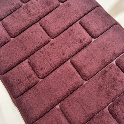 Plush comfort floor mat with modern brick texture