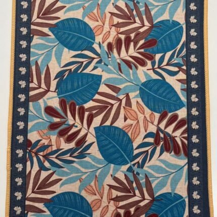Durable, Easy-Wash Rectangle Table Mat with Tropical Foliage Print