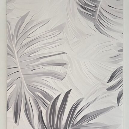 Elegant Grey Leaf Printed Silicone Table Mat – Modern & Non-Slip Dining Essential