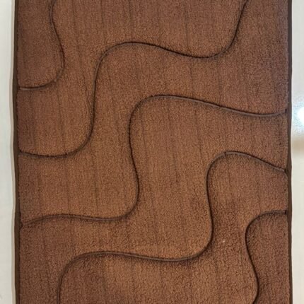 Cocoa Brown Wave Pattern Soft Floor Mat
