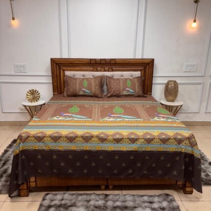 TIMELESS MAYURA INSPIRED BEDSHEET WITH PILLOW COVERS