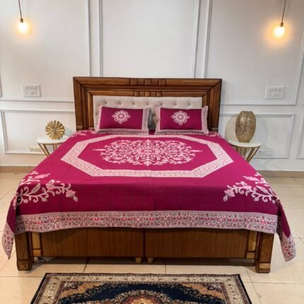 ROYAL WINE MANDALA BEDCOVER – ELEGANT HANDCRAFTED LUXURY