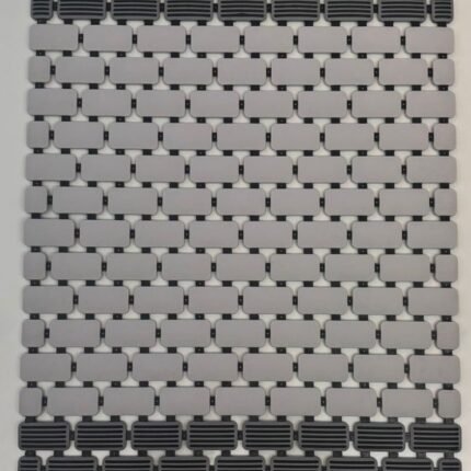 DUAL-TONE GREY & CHARCOAL ANTI-SLIP SHOWER MAT WITH QUICK-DRAIN DESIGN