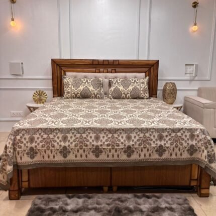 SOFT SAND ELEGANCE – PURE COTTON DESIGNER BEDSHEET