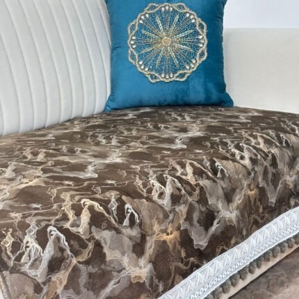 Ebony Onyx & Golden Sand Marble Sofa Throw